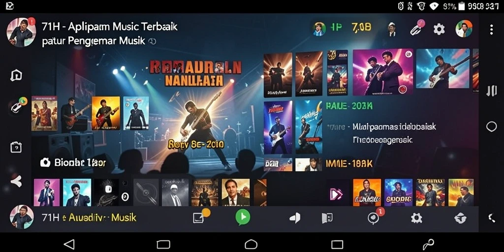 Tampilan gameplay 71H yang menarik dengan berbagai fitur musik.