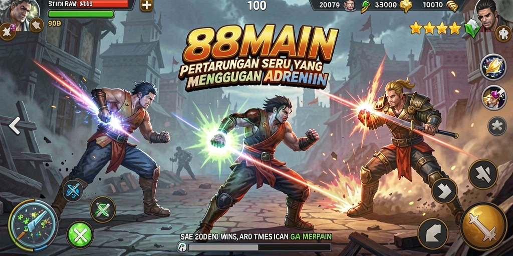 Tampilan gameplay Action yang mendebarkan di 88MAIN.