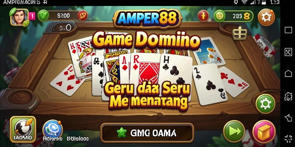 Screenshot gameplay AMPER88 yang menampilkan keseruan bermain domino.