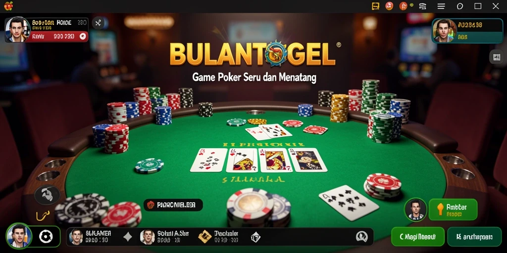 Tampilan gameplay Poker yang seru dan mendebarkan di BULANTOGEL.