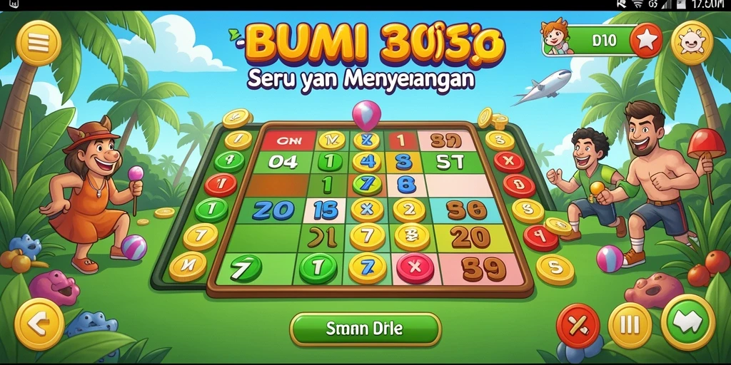 Screenshot gameplay BUMI303 menunjukkan suasana permainan Bingo yang ramai.