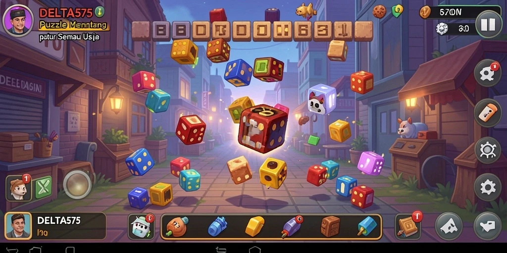 Screenshot gameplay DELTA575 menampilkan puzzle yang menarik dan tantangan seru.