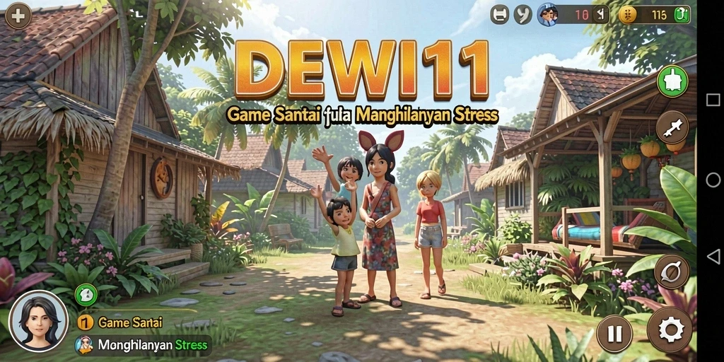 Tampilan gameplay DEWI11 yang cerah dan menghibur.