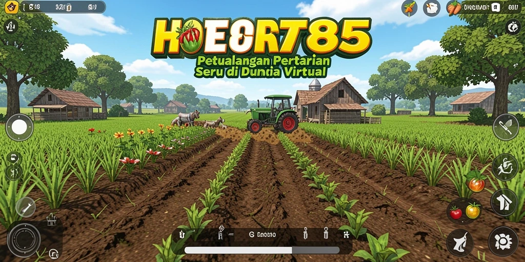 Screenshot gameplay HOT985 menampilkan suasana kebun yang asri.