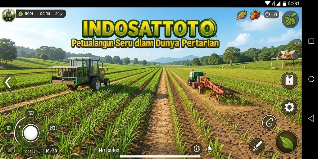 Gameplay seru di INDOSATTOTO menampilkan pertanian yang aktif dan interaktif.