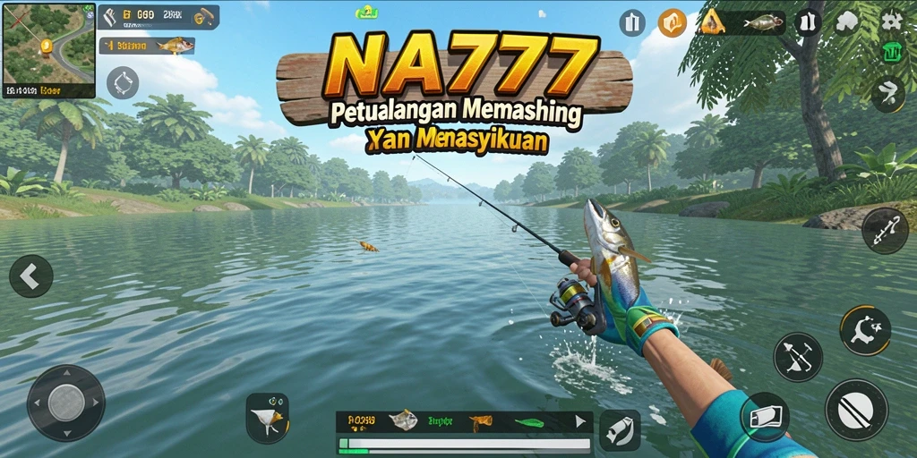 Tampilan gameplay yang menarik saat memancing di laut.