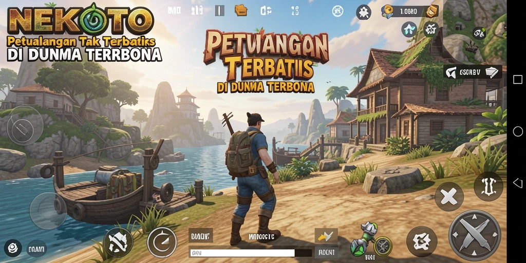 Tangkapan layar menunjukkan gameplay menakjubkan dari NEKOTOTO dalam dunia terbuka.