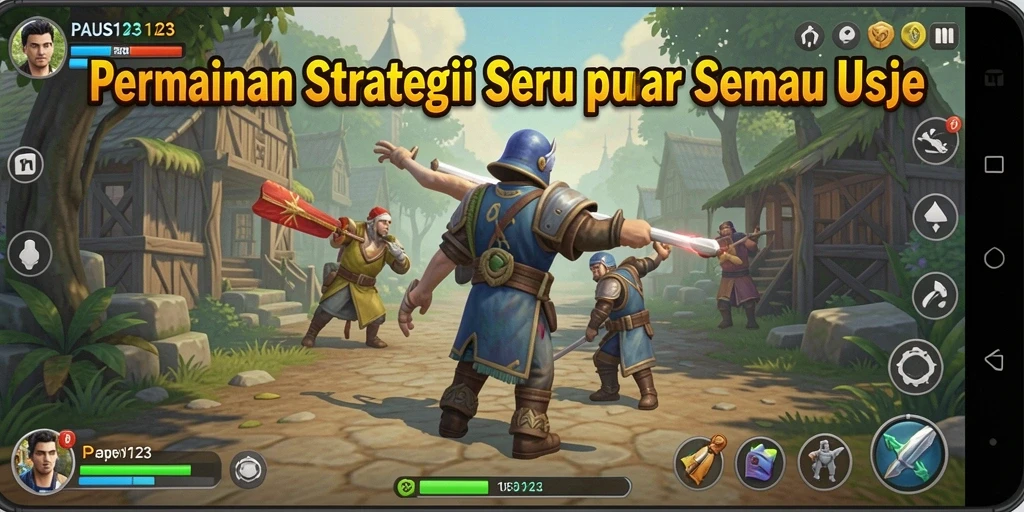 Tampilan gameplay <strong>PAUS123</strong> menunjukkan pertempuran strategis yang mendebarkan.