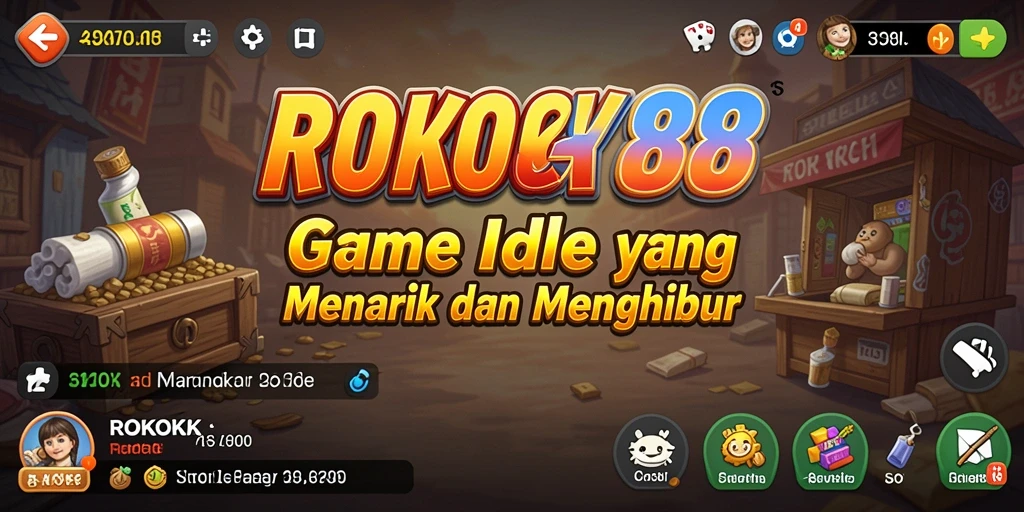 Tampilan gameplay ROKOK88, menampilkan karakter yang berkembang secara otomatis.