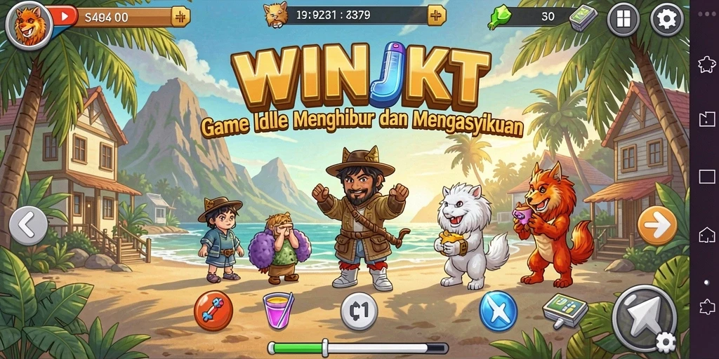 Tangkapan layar gameplay WINJKT yang menampilkan karakter dalam mode Idle.