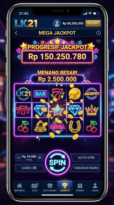 Tampilan utama aplikasi lk21 dengan pilihan aplikasi populer.